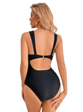 Bikini de una pieza con escote en V y encaje